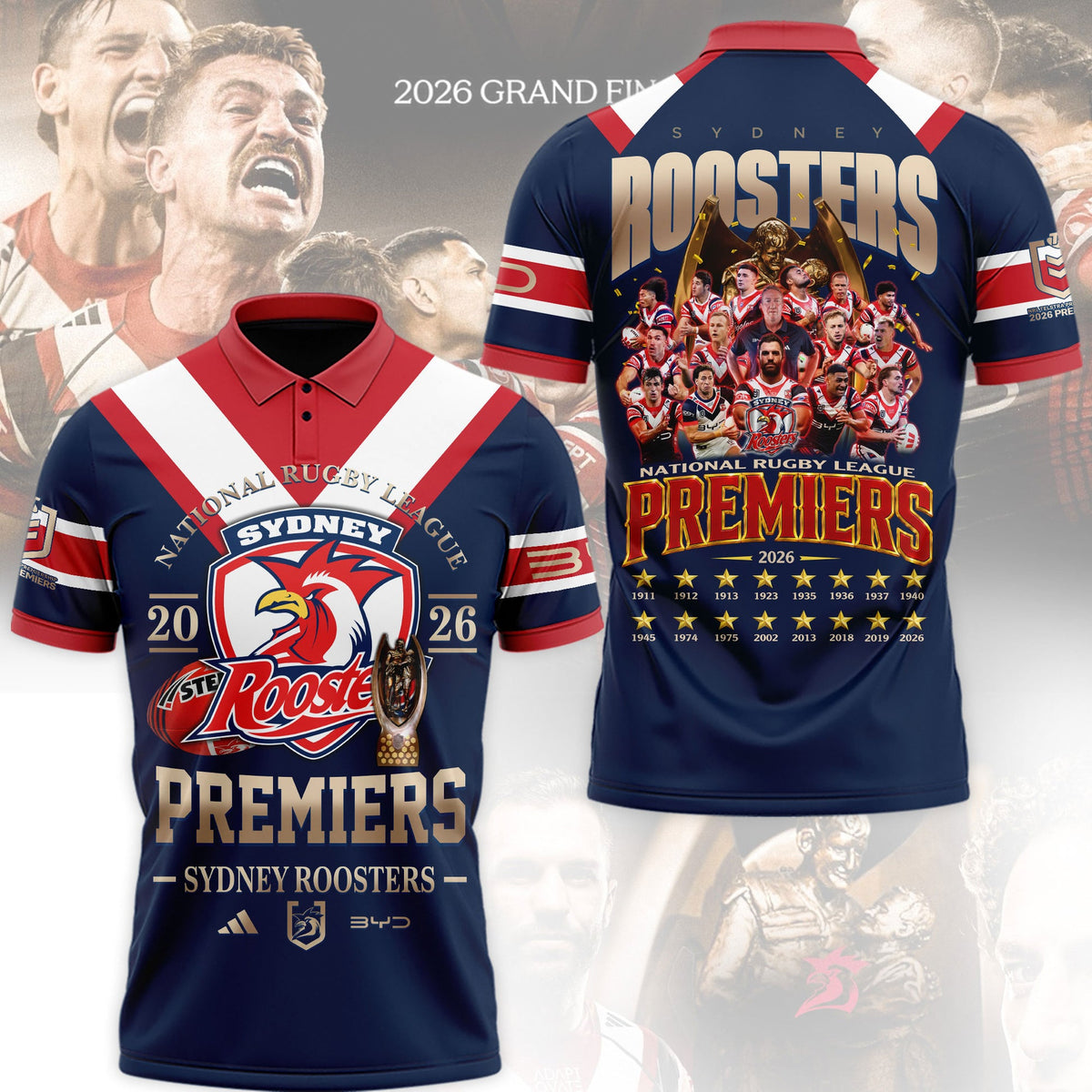 Limited Edition Sydney Roosters Premiers 2026 Polo