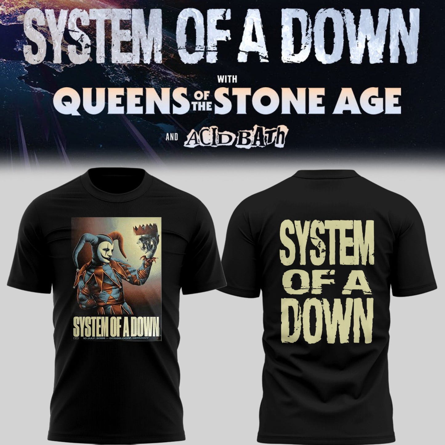Limited Edition SOAD UK & Europe Stadium Tour 2026 T-Shirt