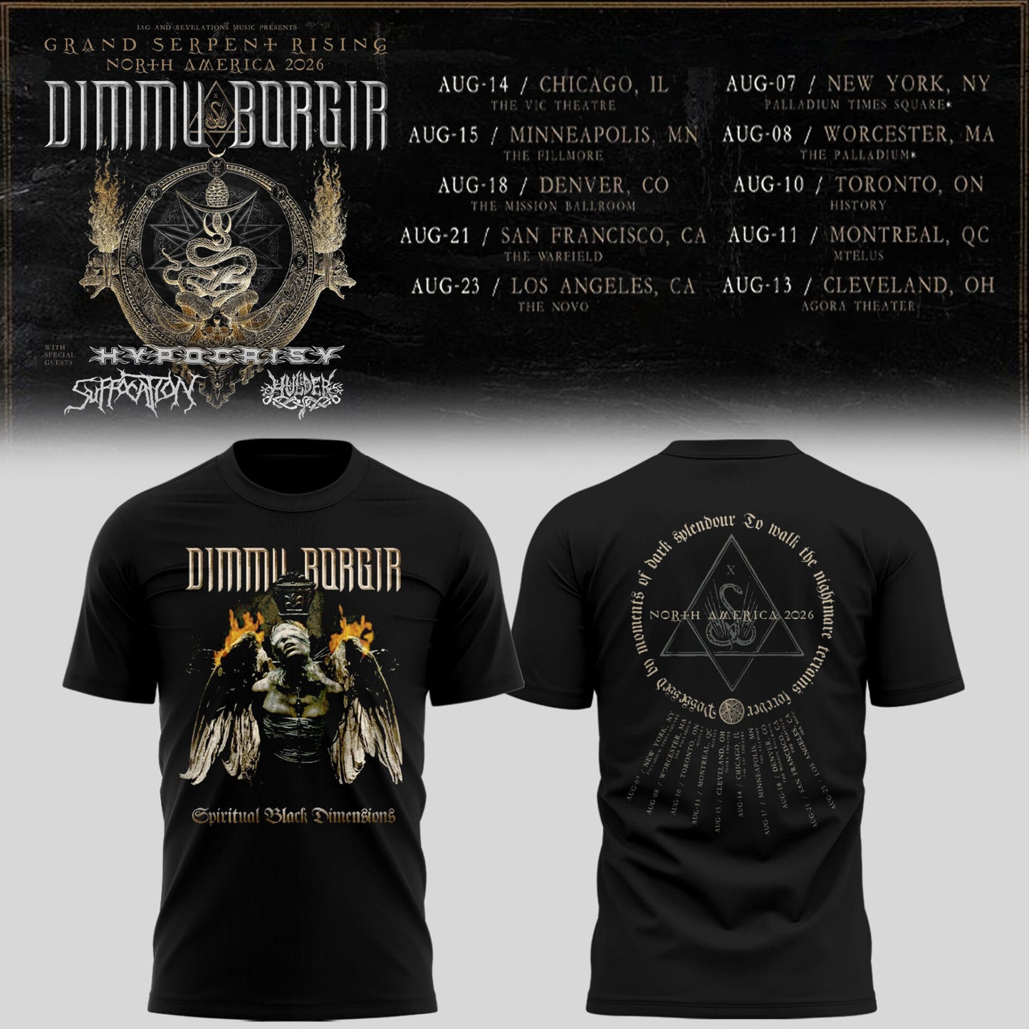 Limited Edition Grand Serpent Rising Tour North America 2026 Shirt