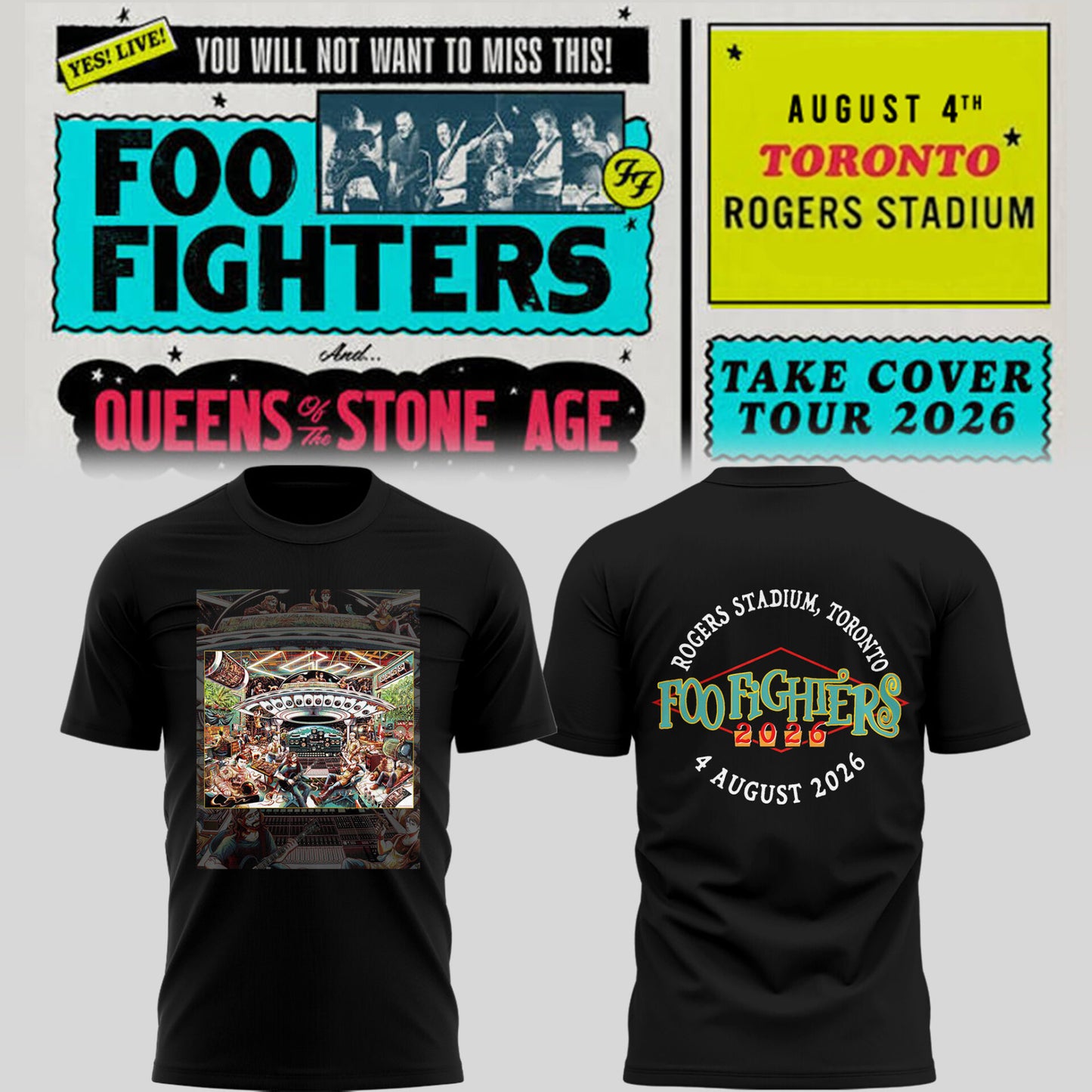 FF 🎸🎤 “Take Cover Tour 2026” in Toronto,ON TShirt