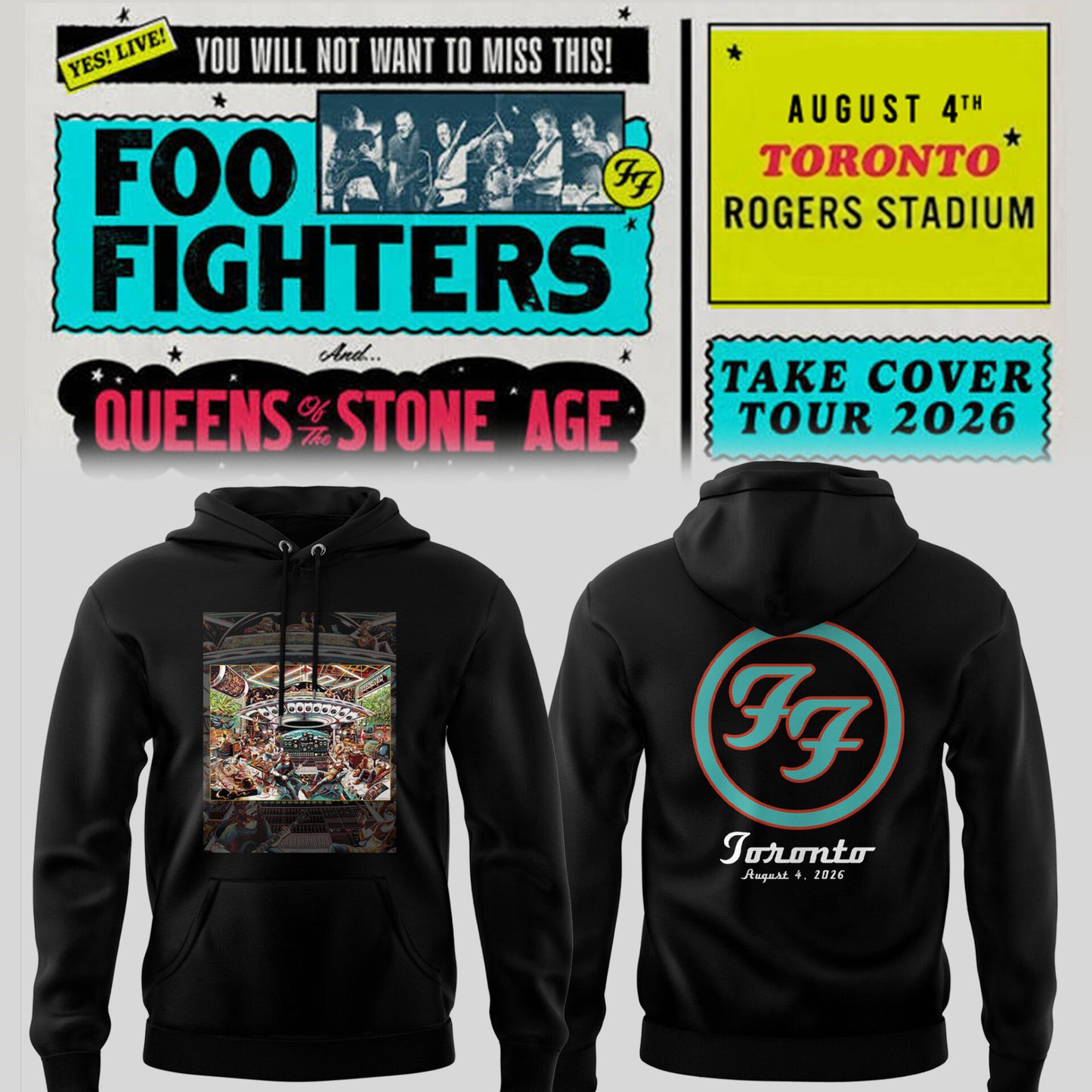 FF 🎸🎤 “Take Cover Tour 2026” in Toronto,ON Hoodie