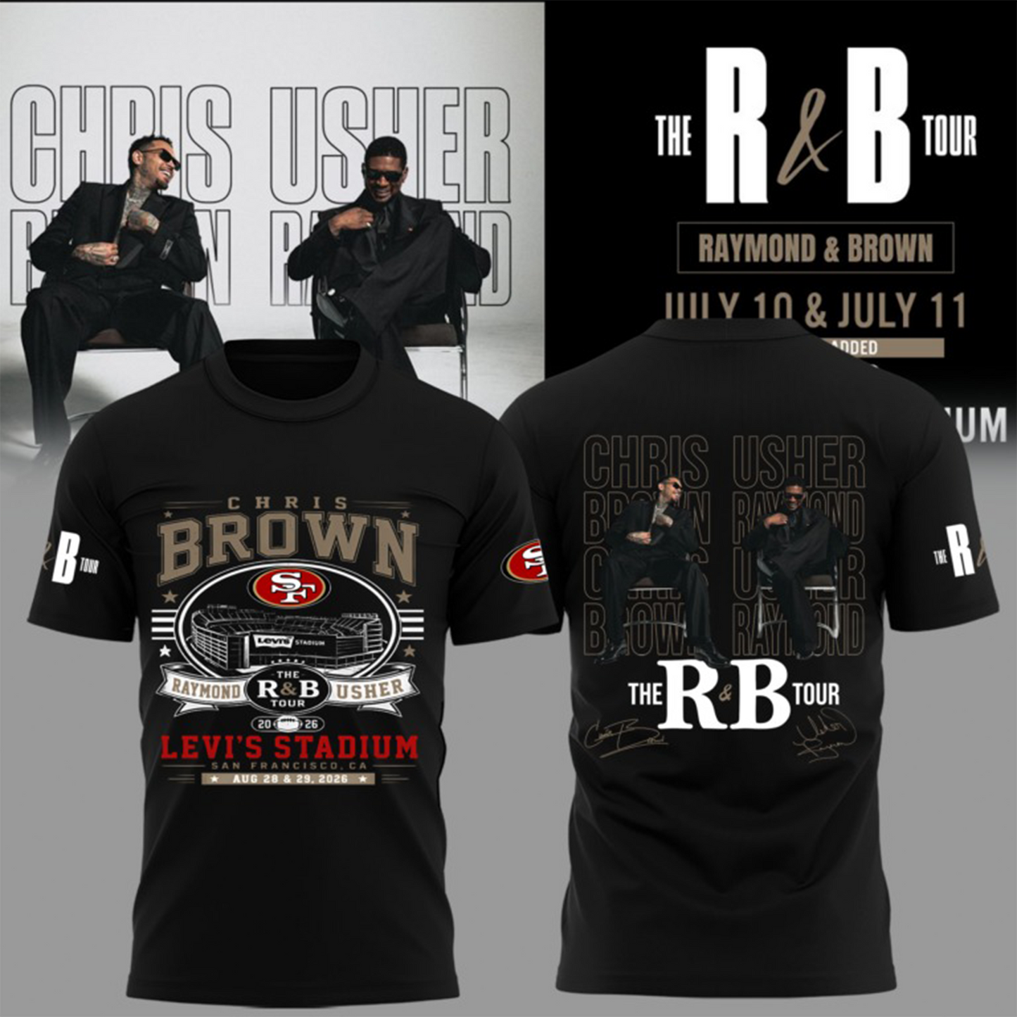 Chris Brown & Usher The R&B Tour 2026 Levi’s Stadium Shirt