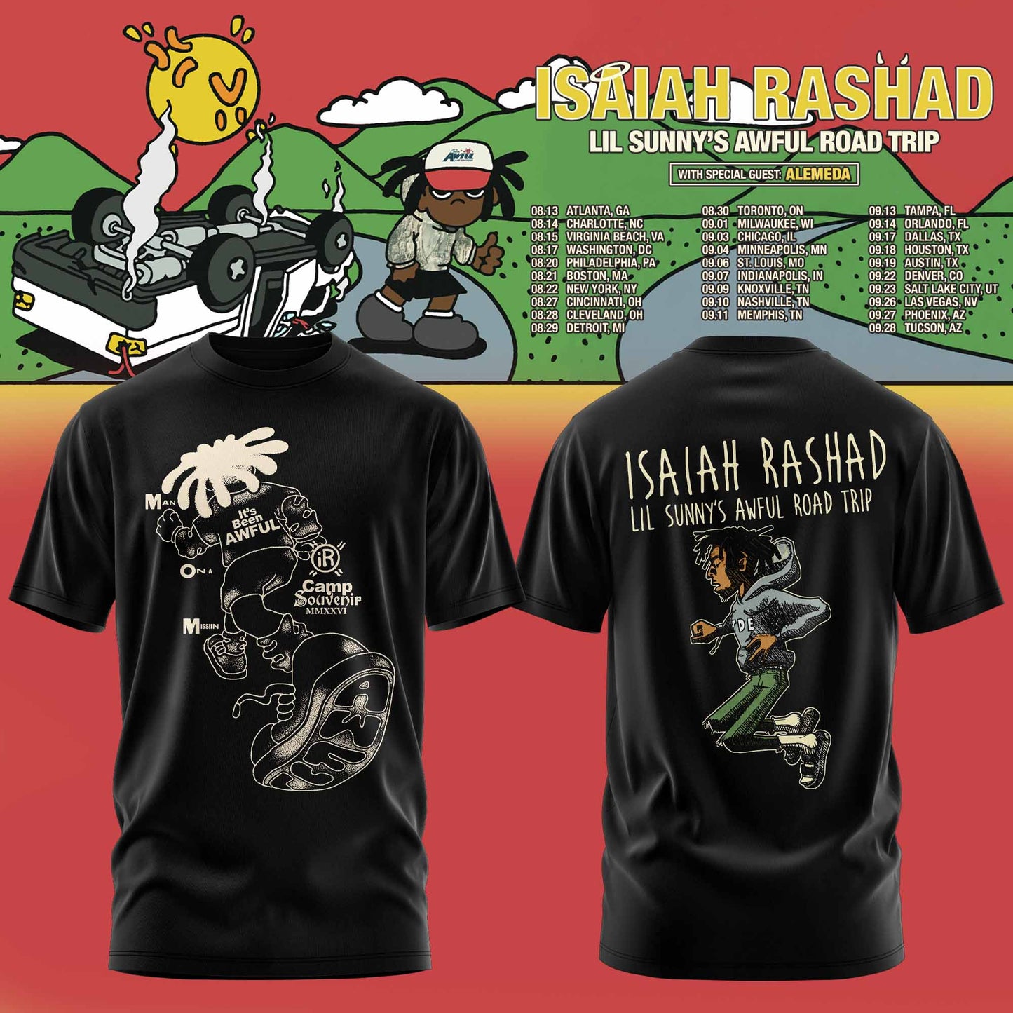 ISAIAH RASHAD – LIL SUNNY’S AWFUL ROAD TRIP TEE