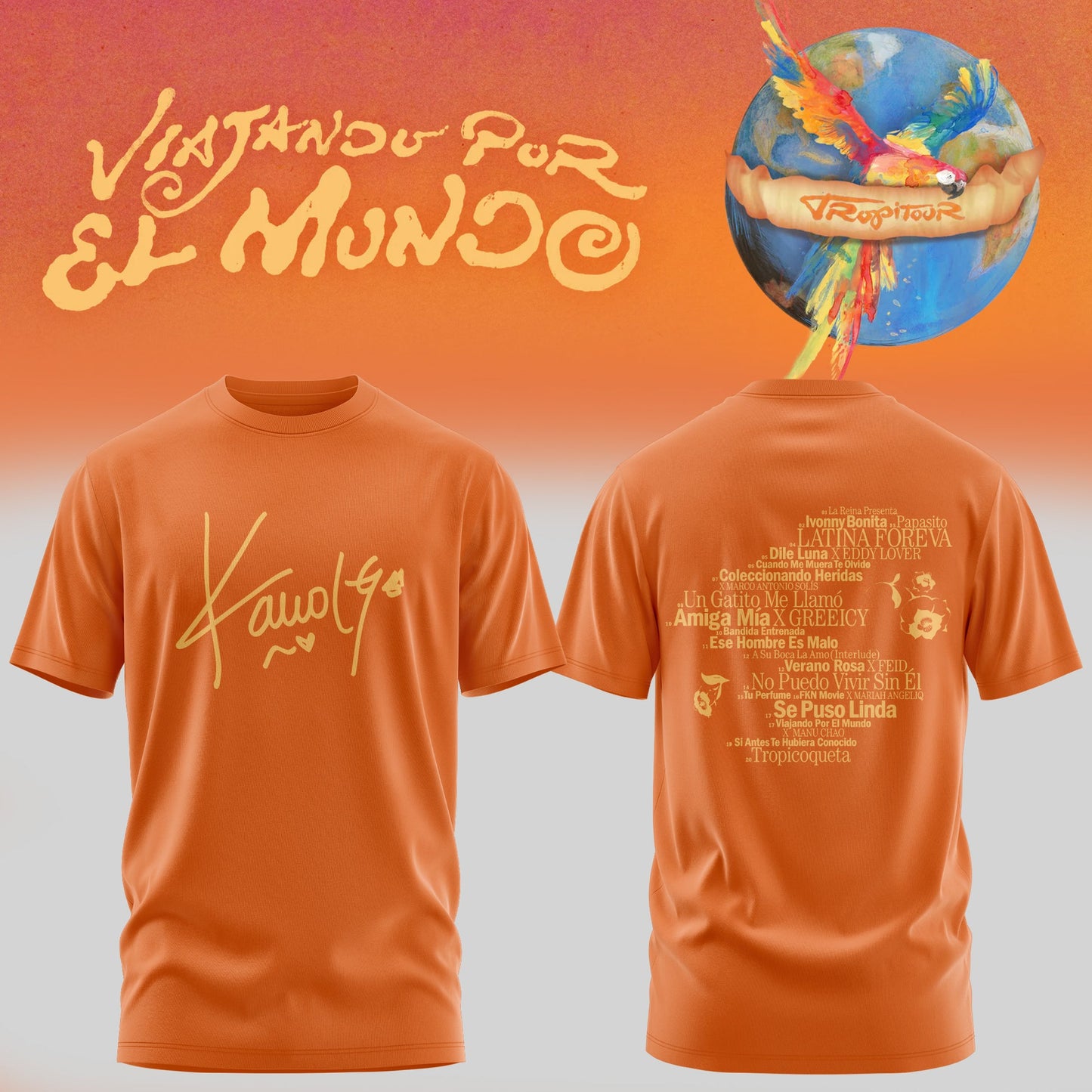 Karol G Viajando Por El Mundo Tropitour Limited Tshirt