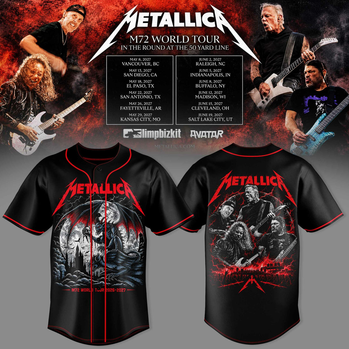 M72 World Tour 2026-2027 3D Graphic Baseball Jersey V5