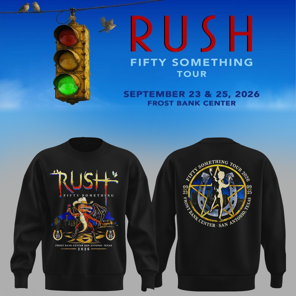 RUSH San Antonio Texas 2026 Fifty Something Tour Sweater