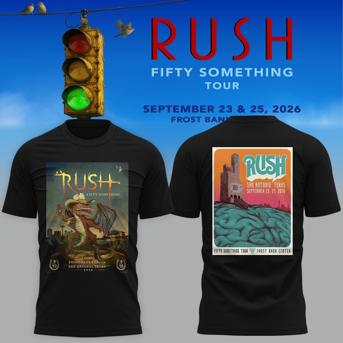 RUSH San Antonio Texas 2026 Fifty Something Tour T-Shirt