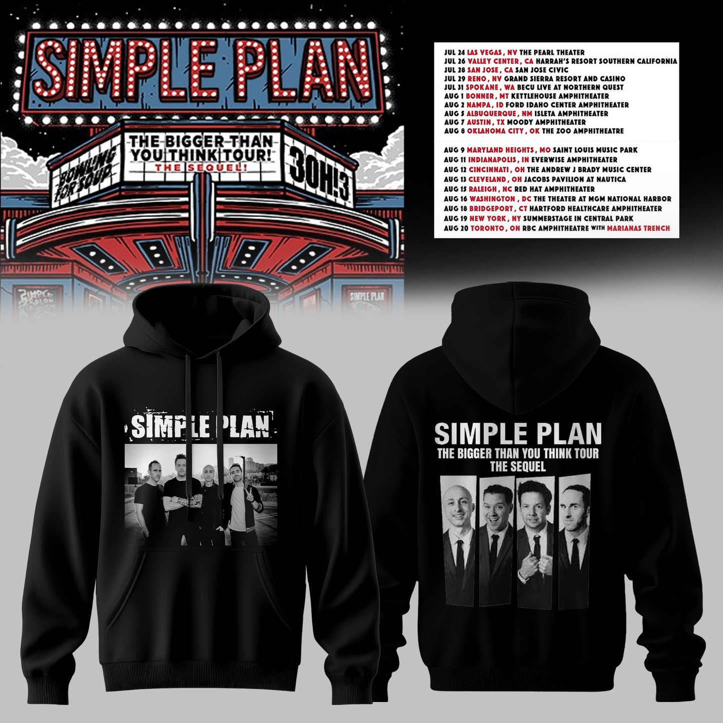 The Bigger Than You Think Tour Premium 3D Hoodie – Doodle Icons Style