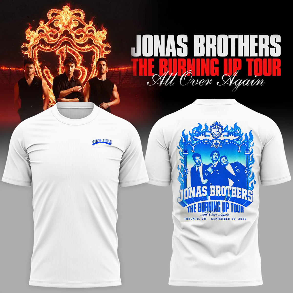 Jonas Brothers Toronto ON Canada Event Tee 2026 ScotiaBank Arena September 28 2026 Two Sided T-Shirt