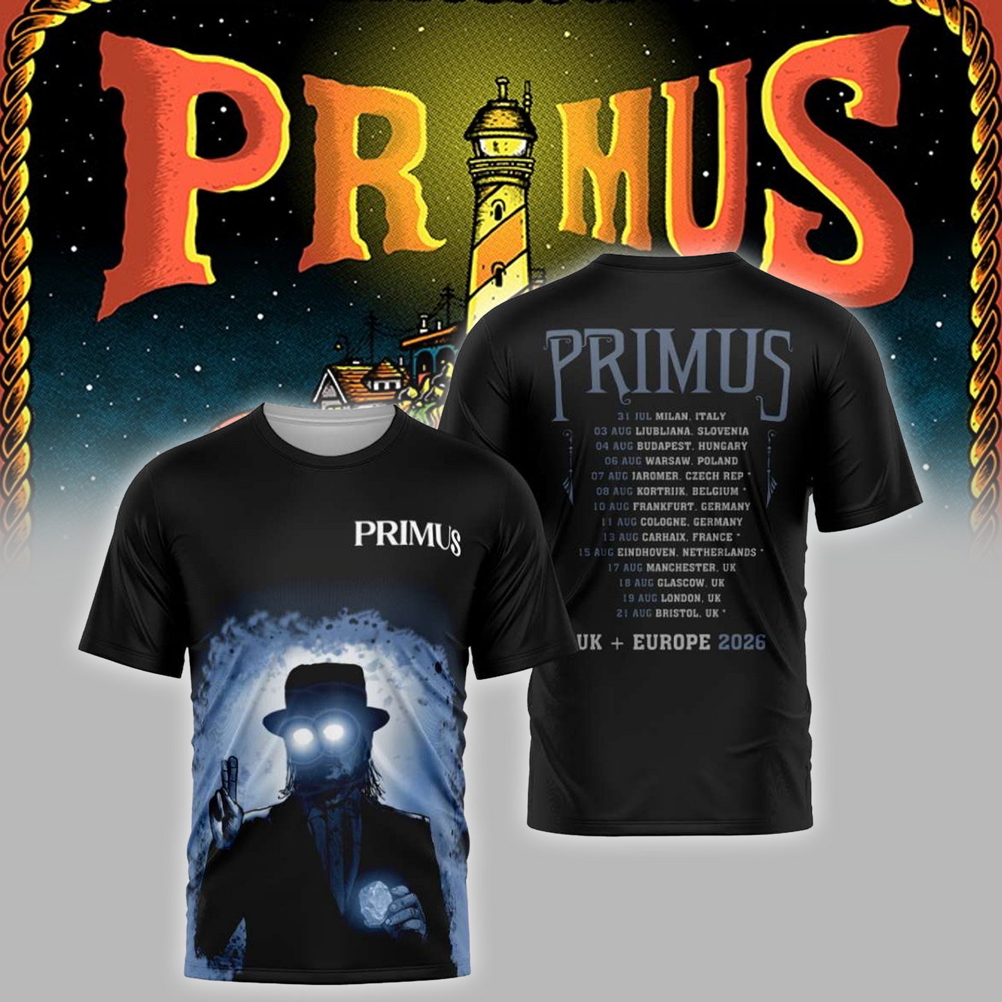 Limited Edition Primus Europe Tour 2026 TShirt