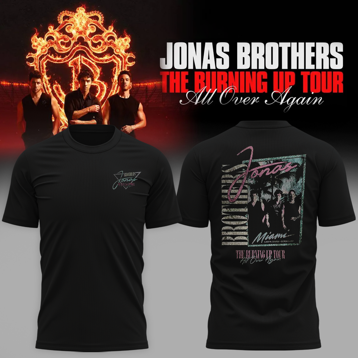 Jonas Brothers Miami Florida City Tee 2026 Live At Kaseya Center October 5 2026 T-Shirt