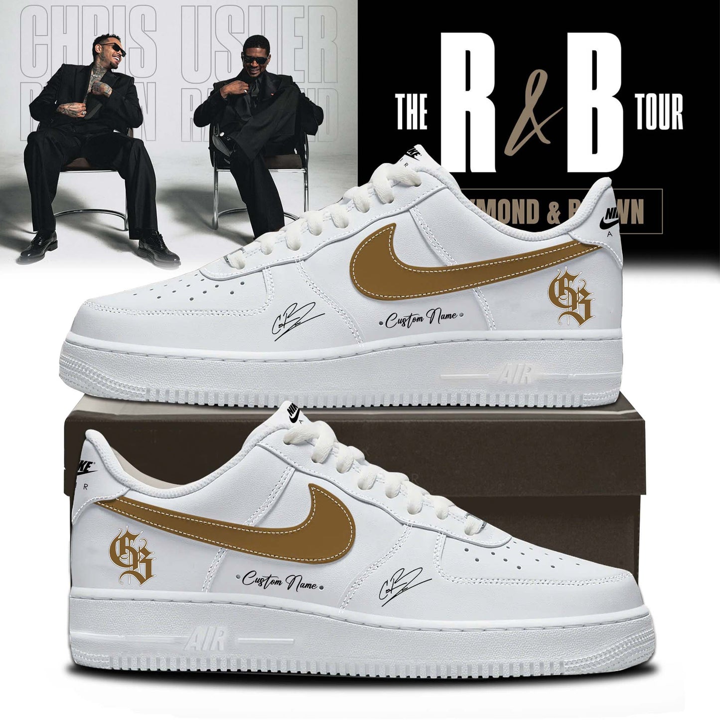 Official Chris Brown R&B Tour Signed Shoes 1