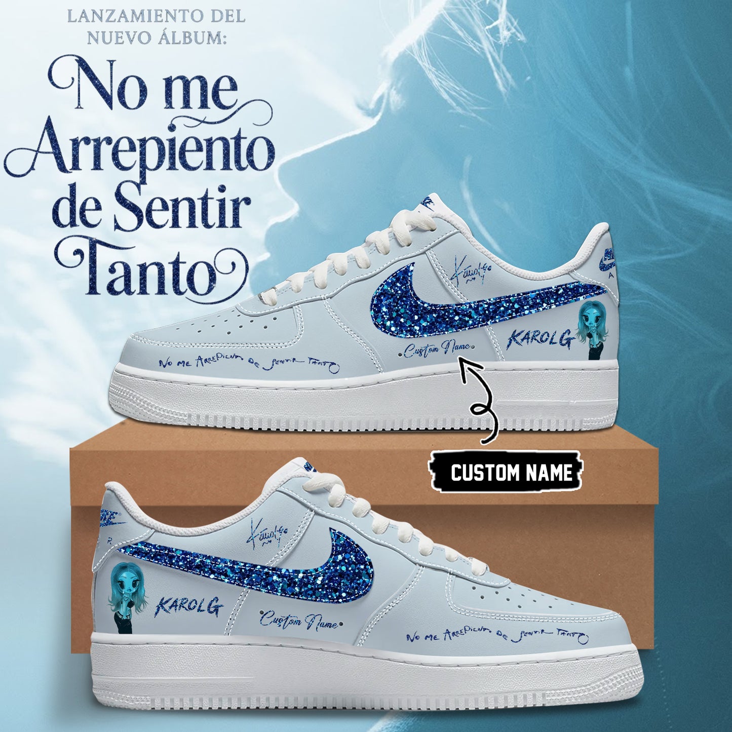 __,.KaRol G Album “NO ME ARREPIENTO DE SENTIR TANTO” .Limited Edition Signature Shoes 2