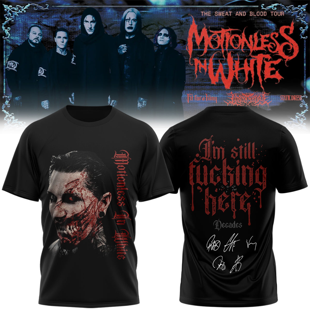 Motionless In White Signed Decades TShirt