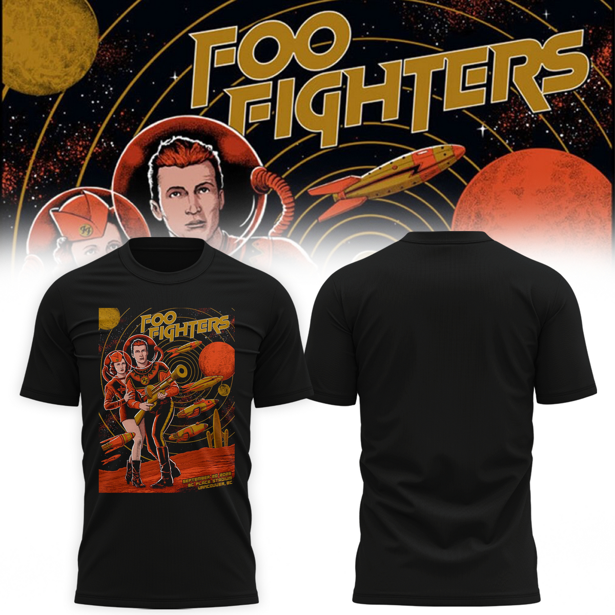 Foo Fighters Vancouver BC 2026 Event Poster Live At BC Place Stadium On September 20 2026 Shirt