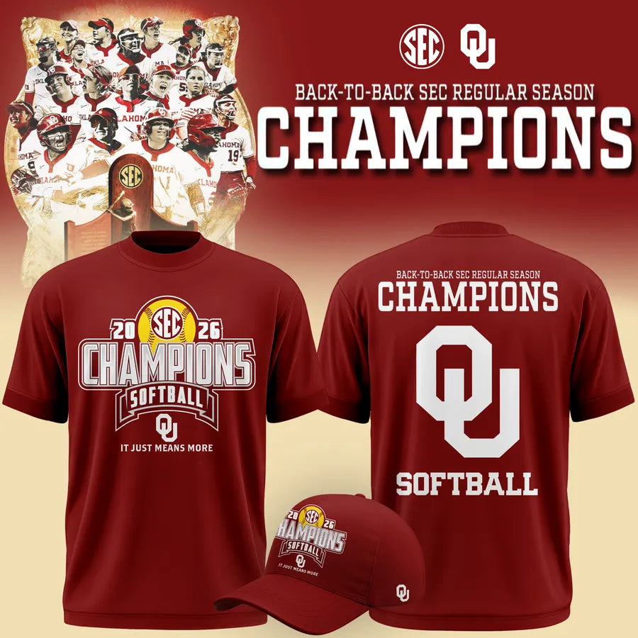 Oklahoma Softball Back-to-Back SEC Regular Season Champs 2026 Limited Edition Shirt