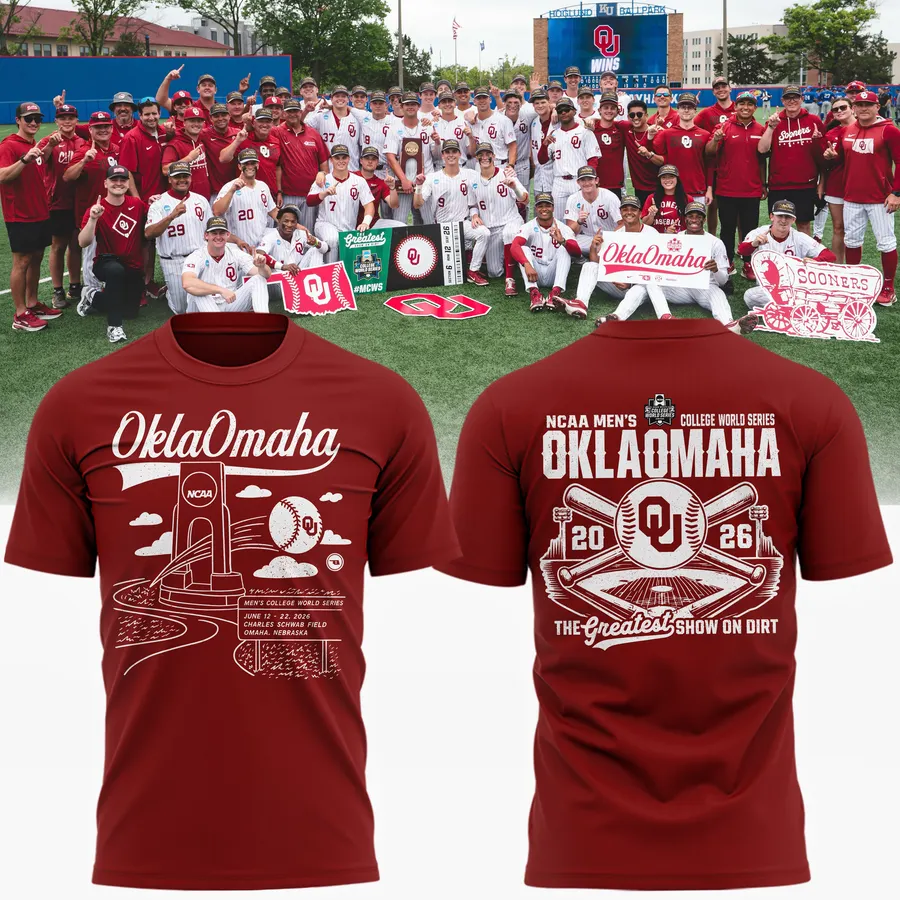 Sooners Crimson 2026 NCAA Division I Baseball National Champions Locker Room Shirt