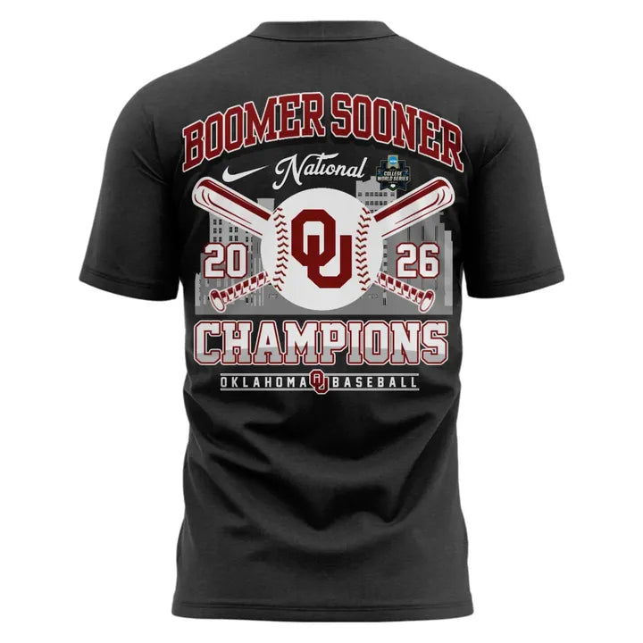 Oklahoma Sooners Charcoal 2026 NCAA Division I Baseball National Champions Locker Room T-Shirt