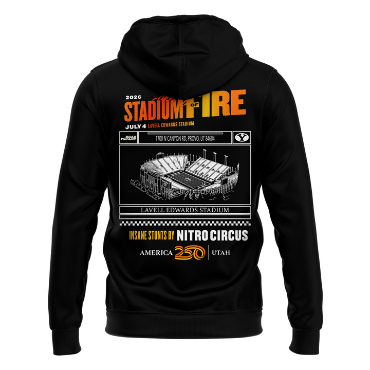 Limited Edtion BYU Football x Brad Paisley Stadium Of Fire Tour Black Hoodie