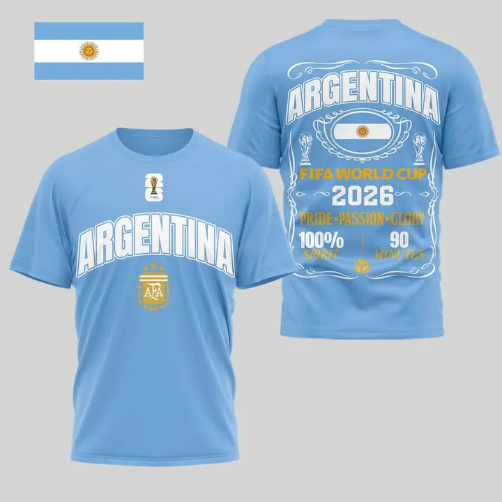 Argentina 2026 World Cup Pride Passion Glory T-Shirt
