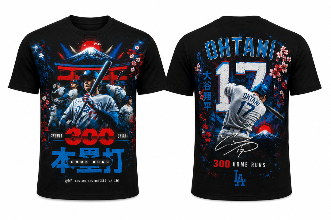 Shohei Ohtani Limited-Edition Commemorative T-Shirt: First Japanese Player to Hit 300 Career MLB Home Runs