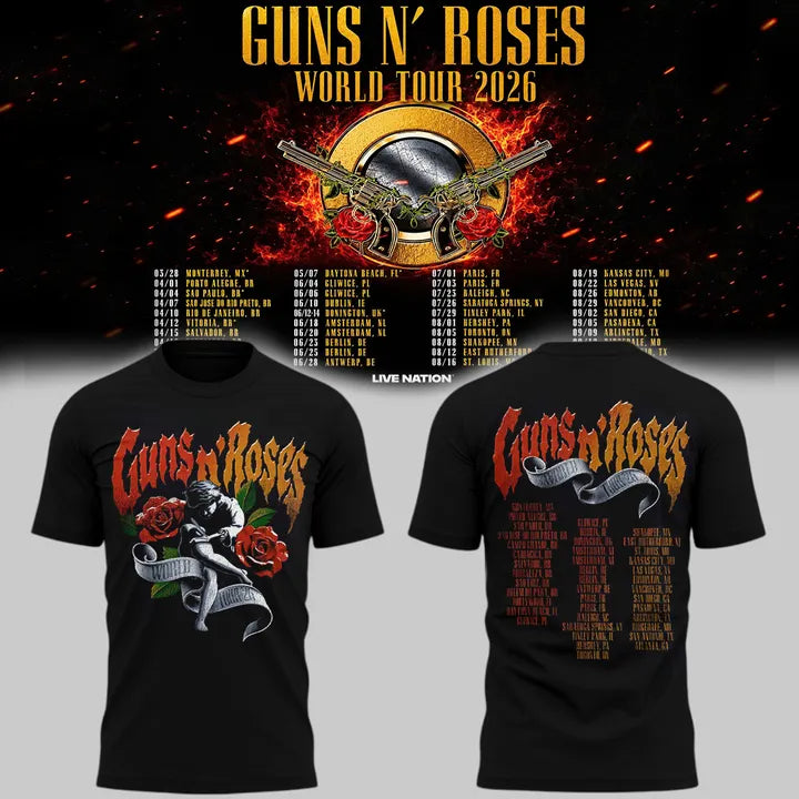 Special Guns N' Roses x NC State Football - World Tour 2026 T-Shirt