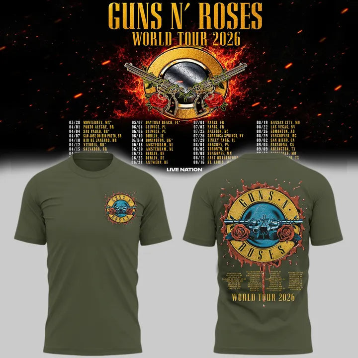 Special Shirt Guns N' Roses x NC State Football - World Tour 2026 T-Shirt