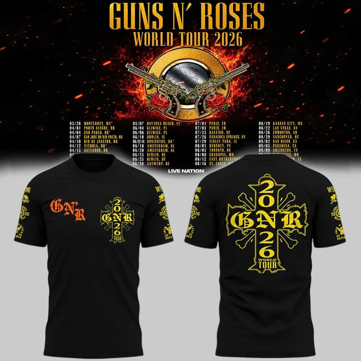 NC State Football x Guns N' Roses - World Tour 2026 T-Shirt