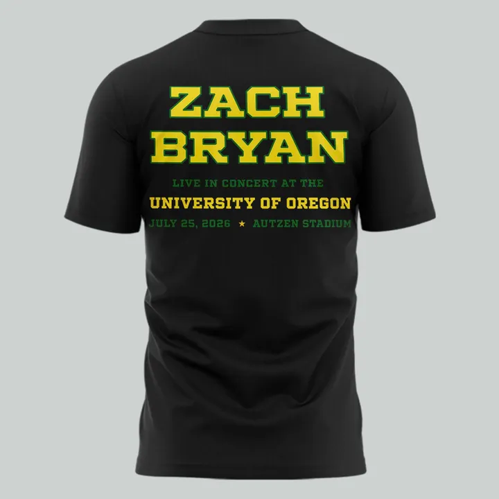 Exclusive Zach Bryan x Oregon Football - With Heaven On Tour T-Shirt
