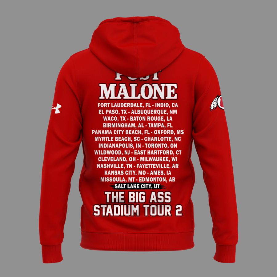 Limited Edition Post Malone x Utah Football - THE BIG ASS Stadium Tour Part 2 Hoodie