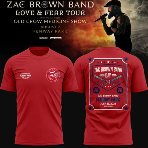 Zac Brown Band x Boston Red Sox Fenway Park - Love & Fear Tour White Tee