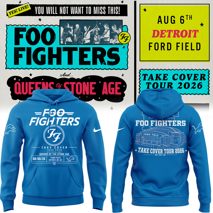 2. Foo Fighters Detroit Take Cover Tour 2026 hoodie