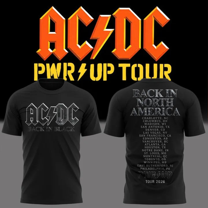 Back In Black Shirt Power Up Tour 2026 - AC/DC T-Shirt