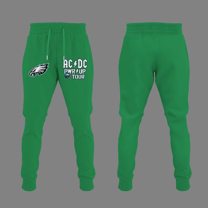 Green Shirt AC/DC x Philadelphia Eagles - POWER UP TOUR 2026 T-Shirt