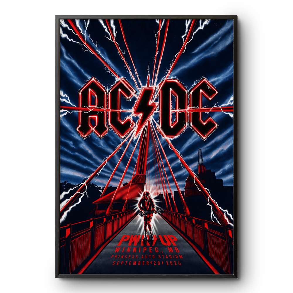 Canvas Poster AC/DC - Exclusive Winnipeg Event Shirt - Power Up Tour 2026 Canvas Poster
