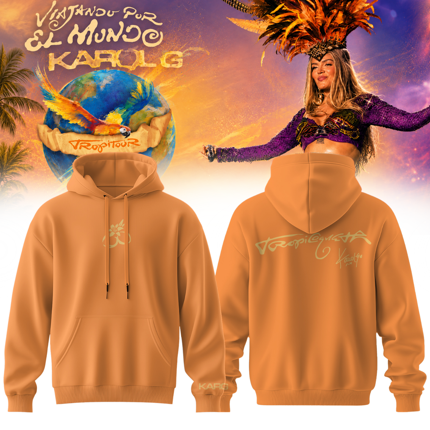 ,Karol G ” Viajando por el Mundo Tropitour ” Signature Limited Edition – Hoodie