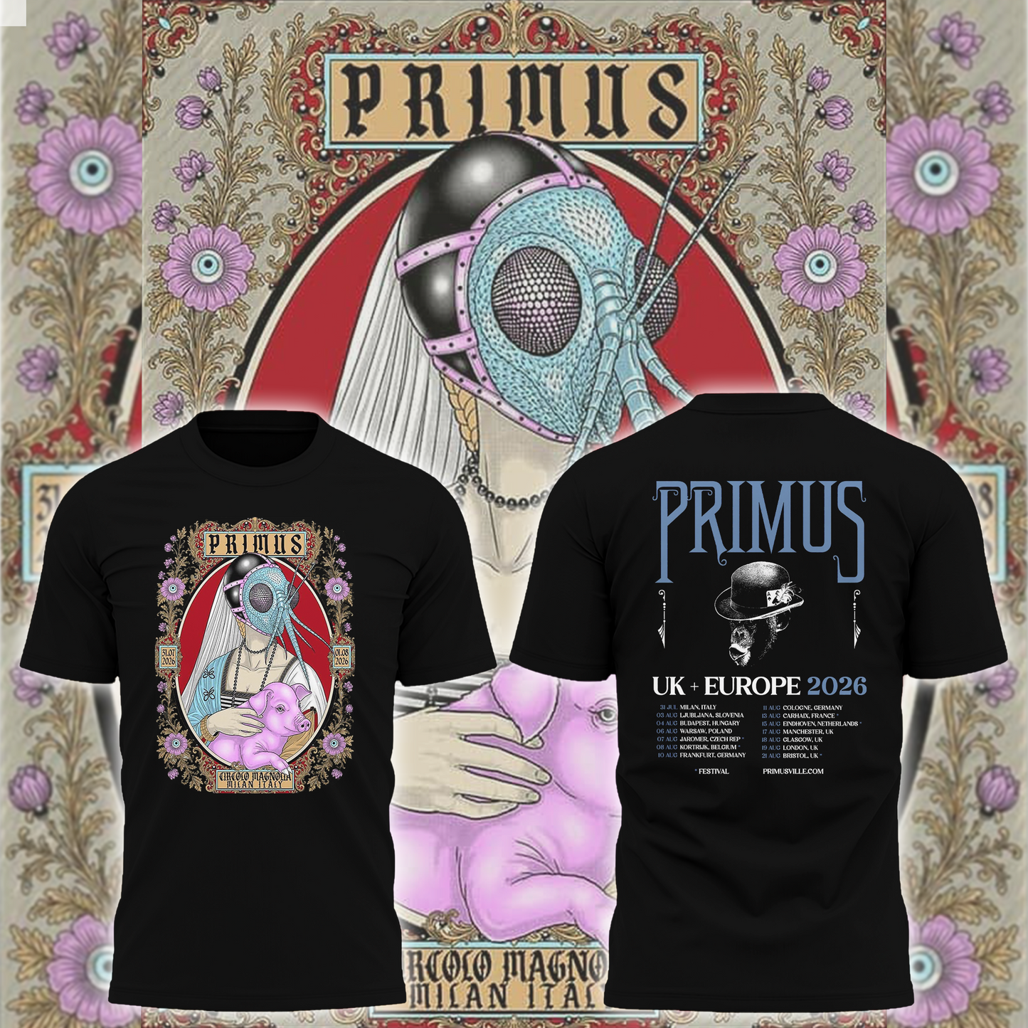 Limited Edition Primus Europe Tour 2026 TShirt