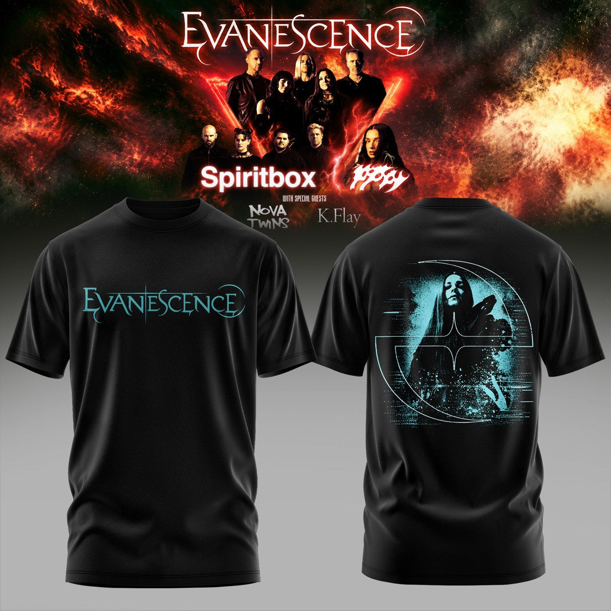 EVNSCNS Spiritbox Tour 2026 Graphic T-Shirt 3D AOP V1