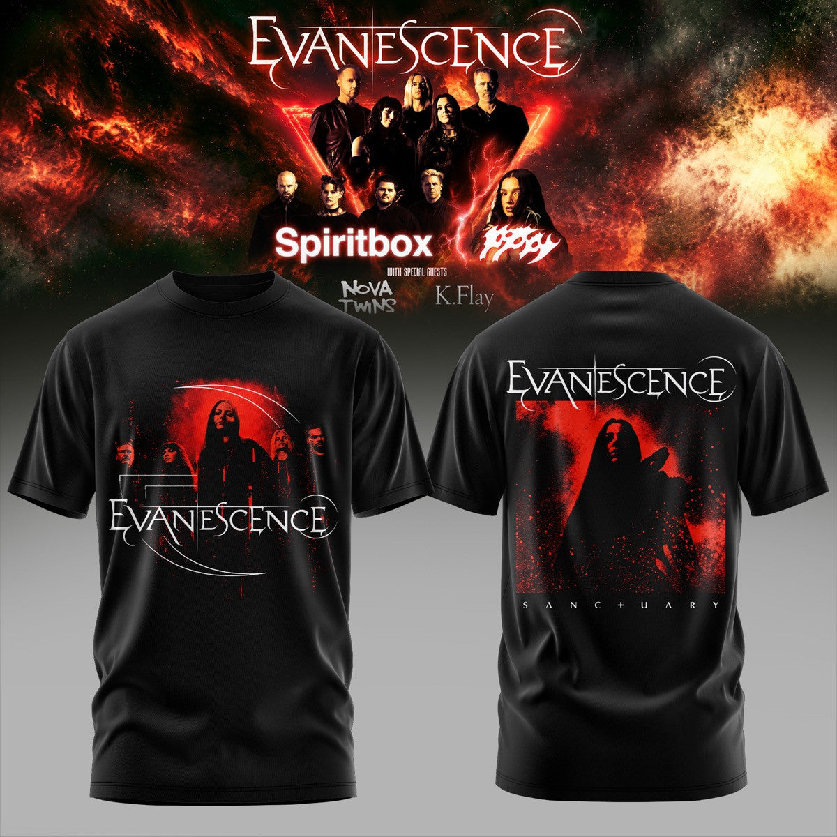 EVNSCNS Spiritbox Tour 2026 Graphic T-Shirt 3D AOP V4