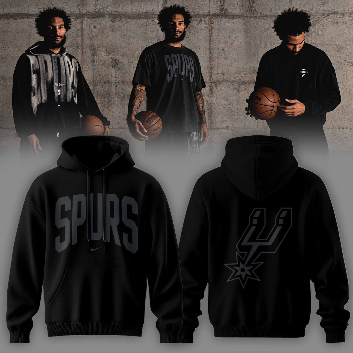 . San Antonio Spurs Apparel 3D All-Over Print Graphic Hoodie V2