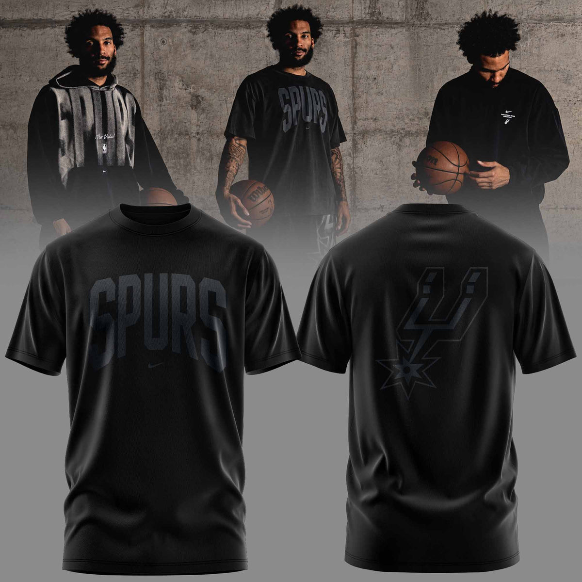 . San Antonio Spurs Apparel 3D All-Over Print Graphic T-Shirt V2