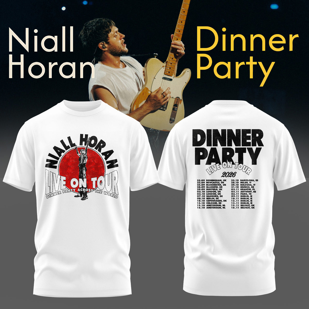 . Niall Horan Dinner Party Tour 3D All-Over Print Graphic T-Shirt V2