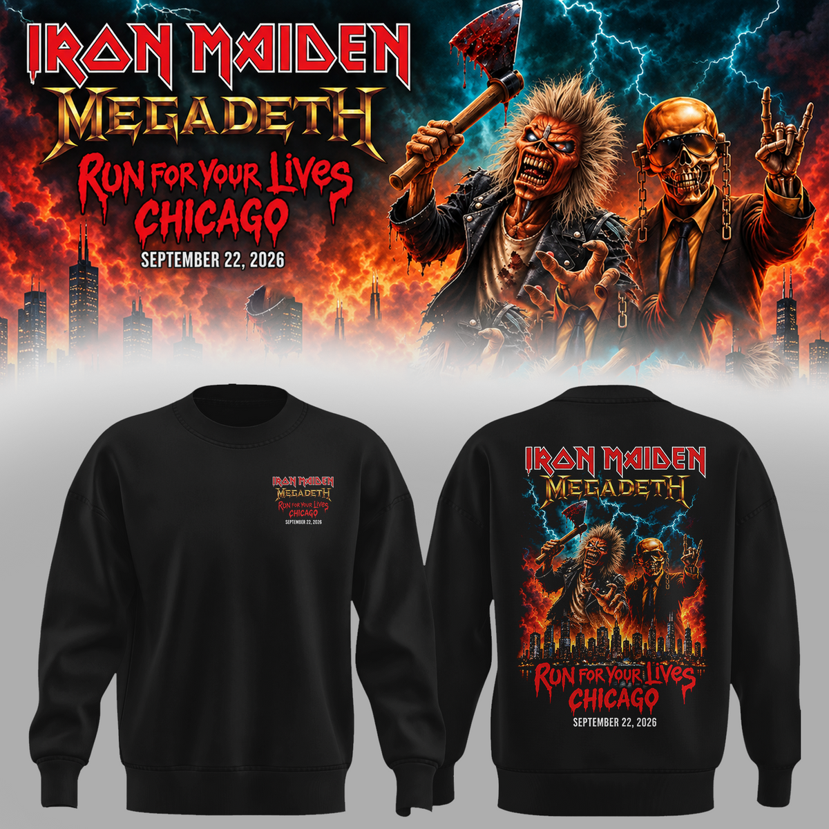 Run For Your Lives World Tour 2026 Chicago September 22 Sweater