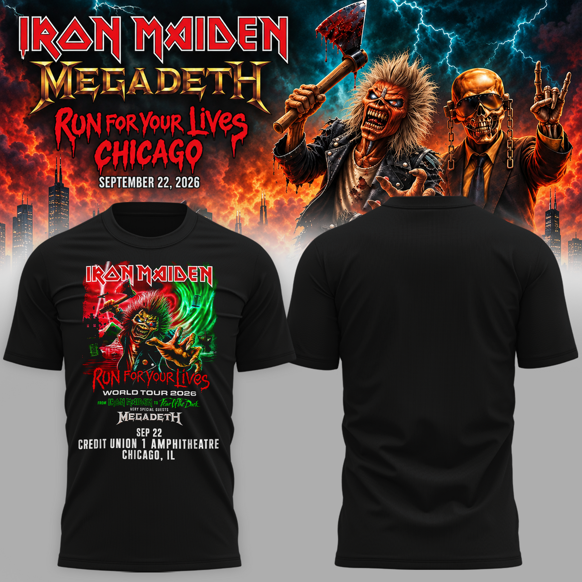 Run For Your Lives World Tour 2026 Chicago September 22 Tshirt