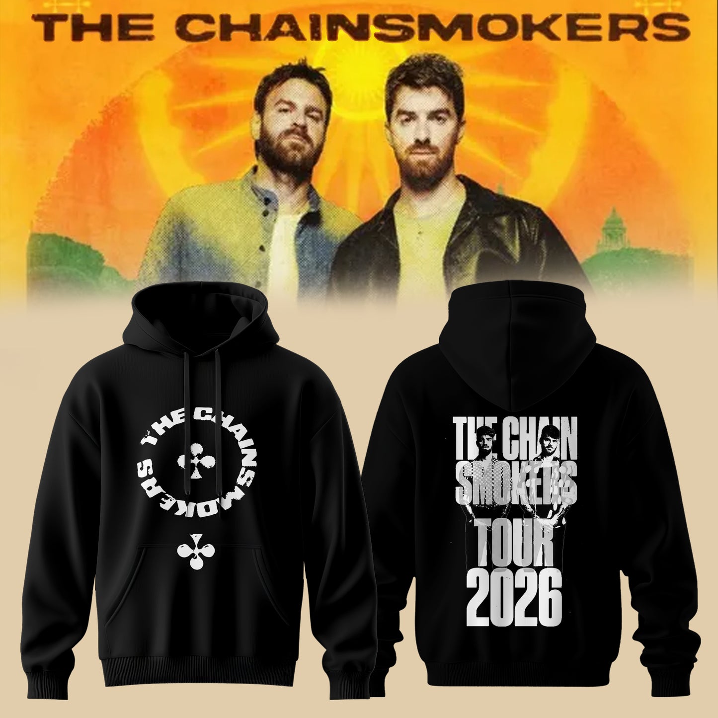 The Chainsmokers Tour 2026 Premium All-Over Print Hoodie V5