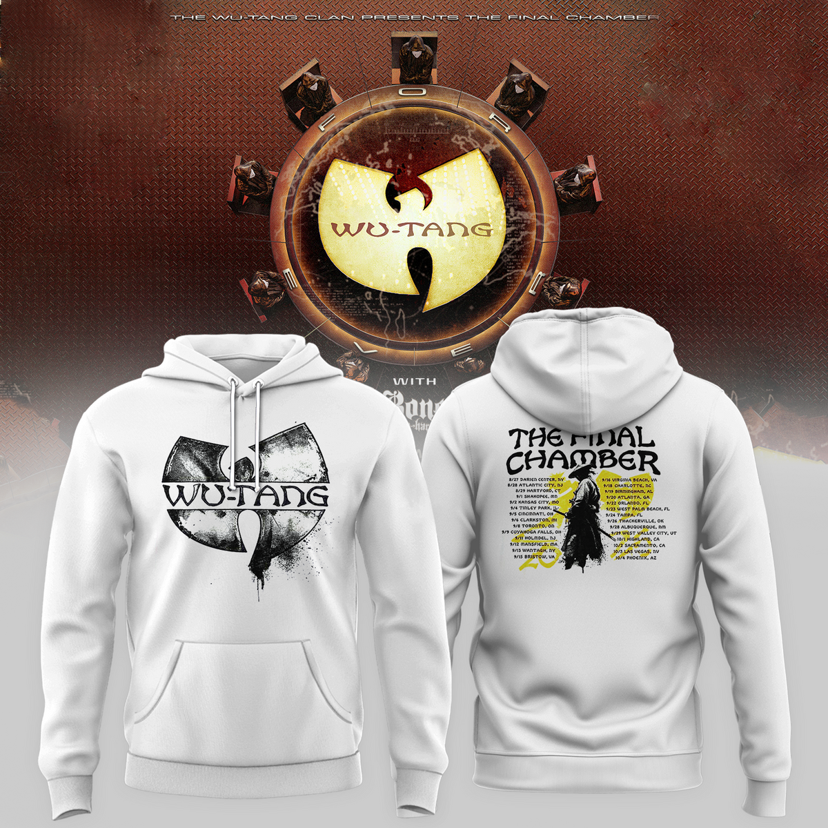 Wu-Tang Clan The Final Chamber 2026 North America Tour Merch The Samurai White Hoodie