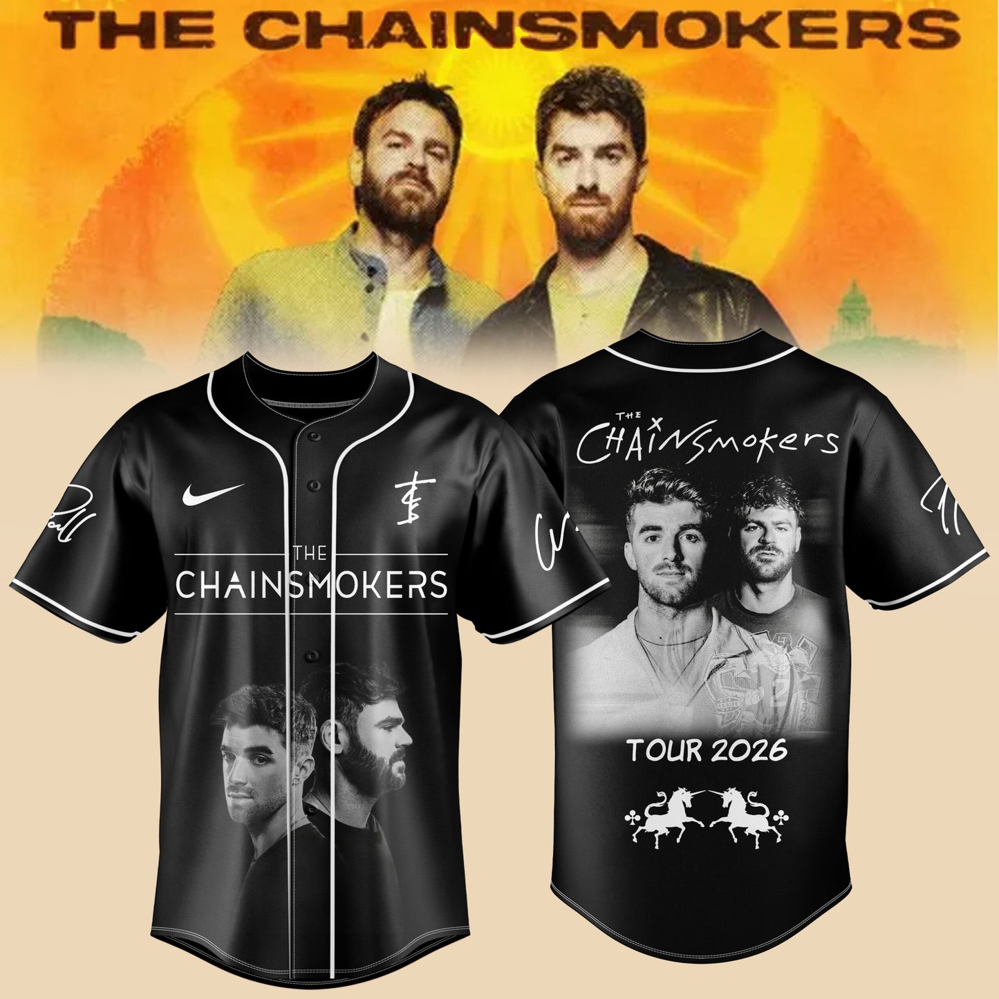 The Chainsmokers Tour 2026 Premium Baseball Jersey V1