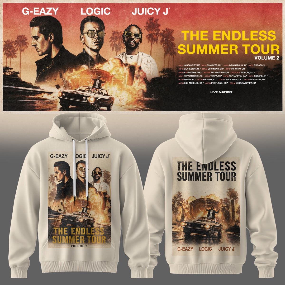 GEZY The Endless Summer Tour Graphic Hoodie3D AOP V11