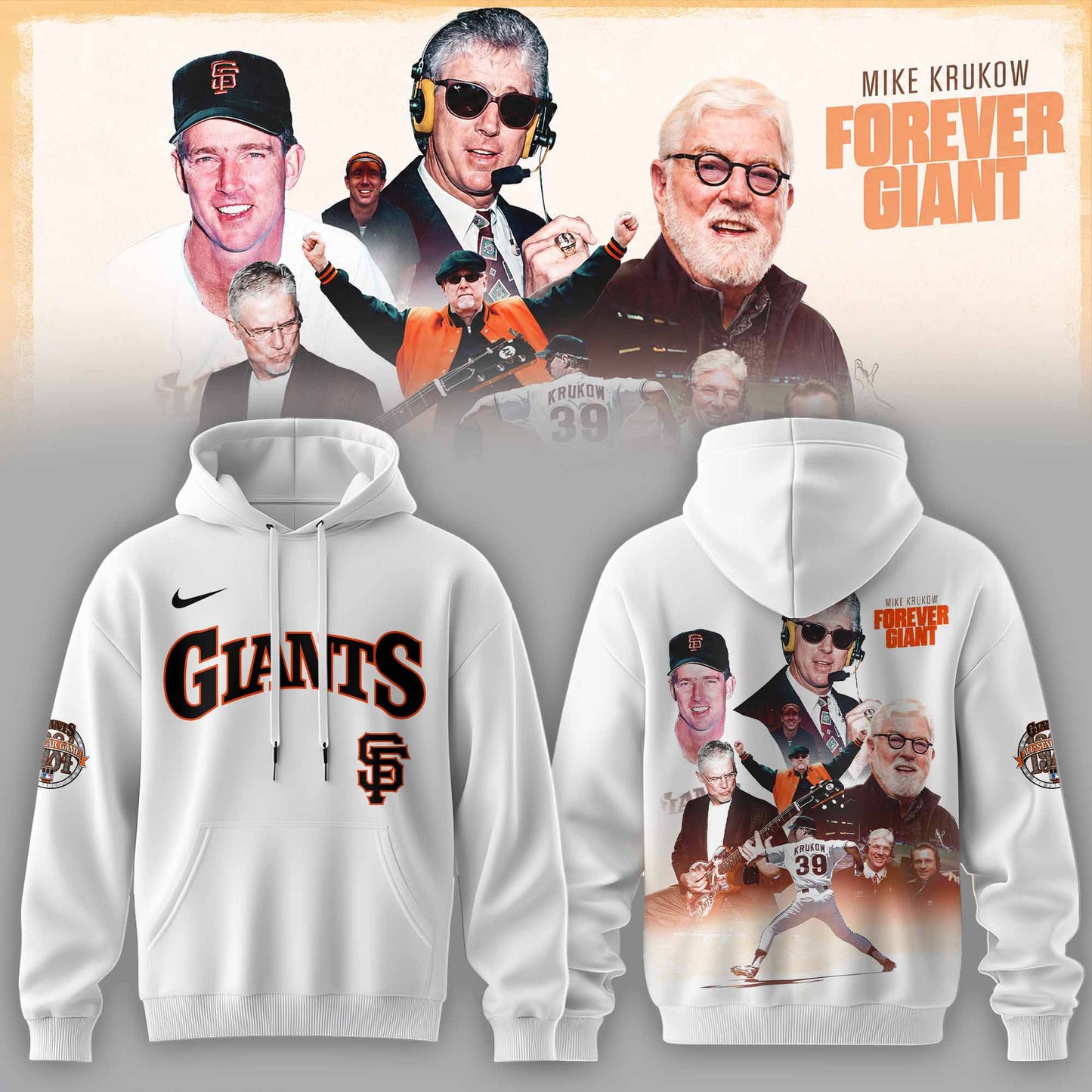 _SF Gnts 39 Years Mike Krukow Forever Giants 3D All-Over Print Hoodie V3