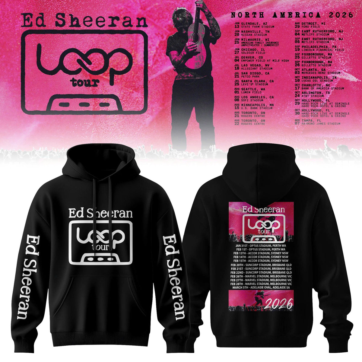 Ed “North American Loop Tour 2026” 🎸➕✖️➗Hoodie